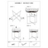 Carrello Con Doppio Cestino Cebu Con Ruote cm 57x55,5x62,5