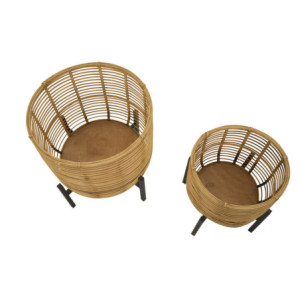 Zoom Porta Vasi Rattan Coppia cm ø 41x47-33x39