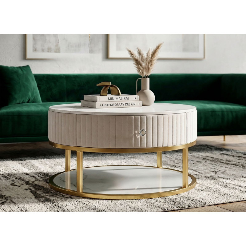 Tavolo Da Caffe' Montpellier Crema cm ø 75x36