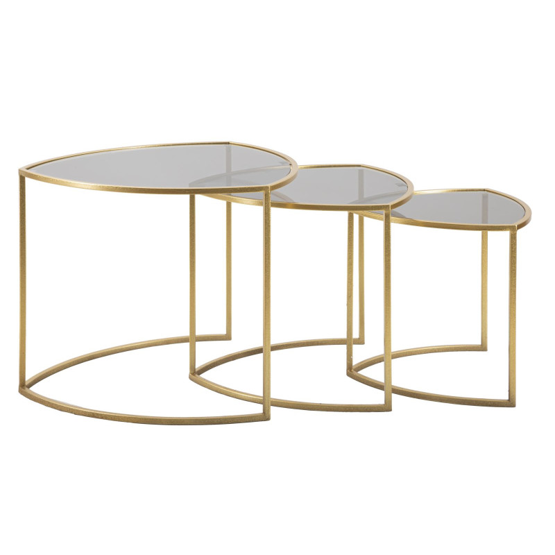 Tavolinetti Da Caffe' Triangle Set 3 Pz cm ø 60x50-50x45-40x40