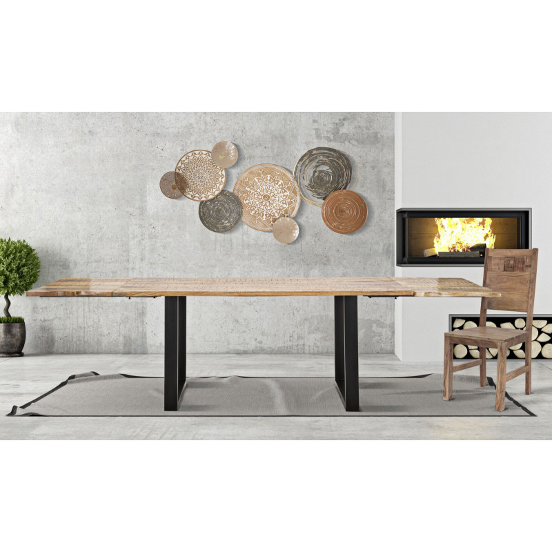 Tavolo Da Pranzo Edge Allungabile cm 180x90x77-lunghezza Totale 280 (legno Di Mango)