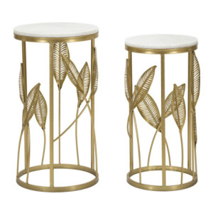 Tavolinetti Leaf Coppia cm ø 35x65,5-30x60,5