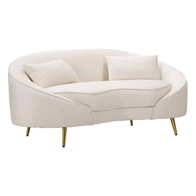 Divanetto 2 Posti Oslo Con Cuscini Crema cm 148x84x68