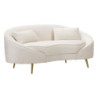 Divanetto 2 Posti Oslo Con Cuscini Crema cm 148x84x68