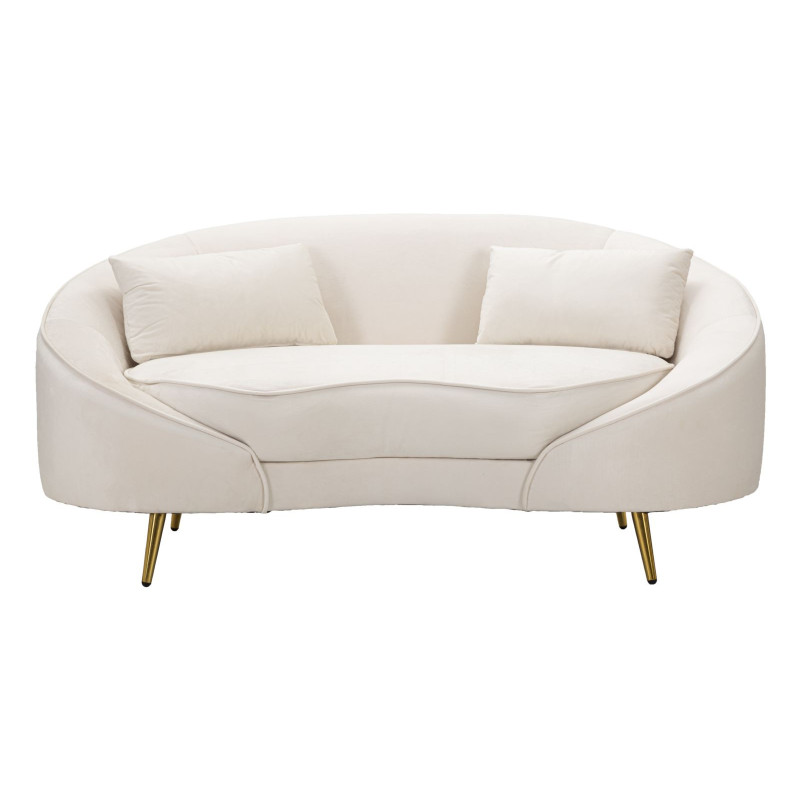 Divanetto 2 Posti Oslo Con Cuscini Crema cm 148x84x68