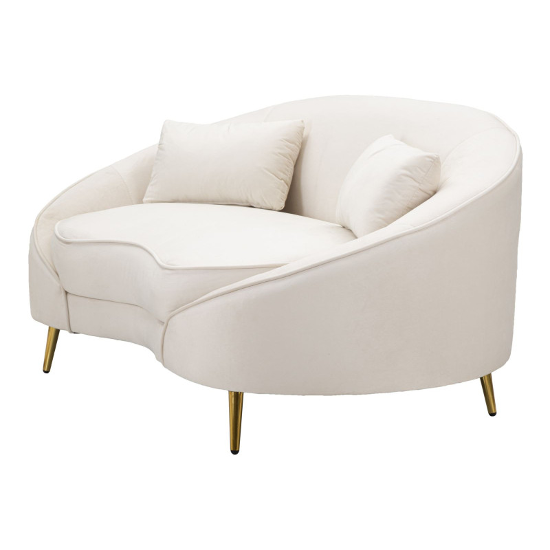 Divanetto 2 Posti Oslo Con Cuscini Crema cm 148x84x68