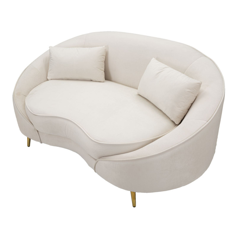 Divanetto 2 Posti Oslo Con Cuscini Crema cm 148x84x68
