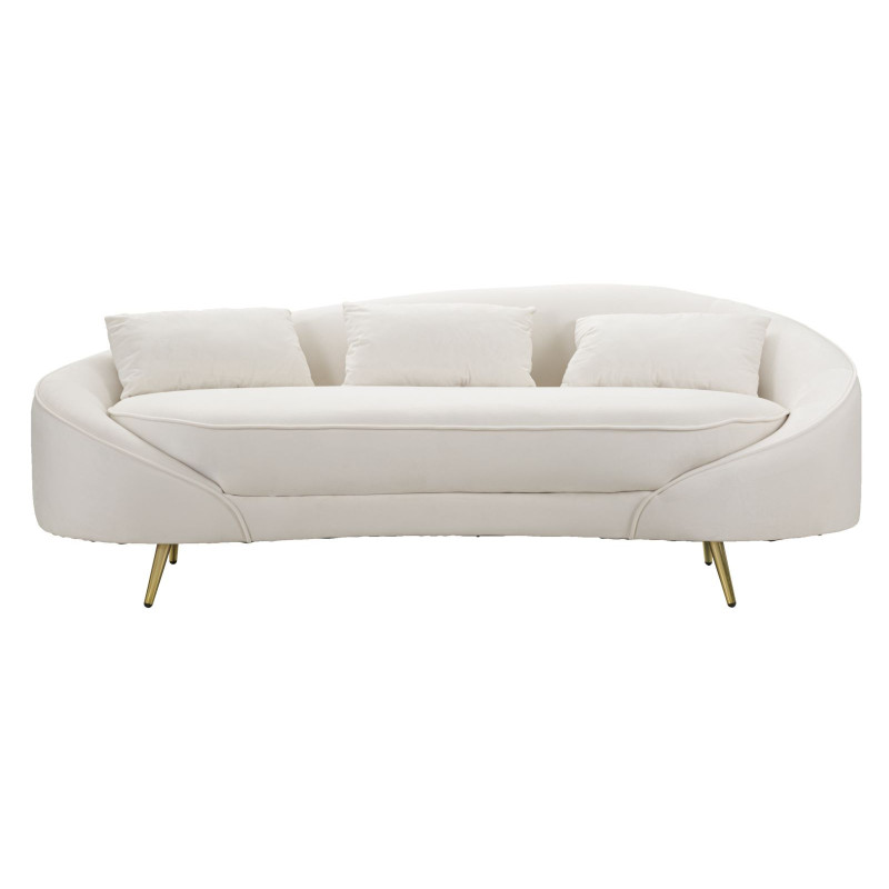 Divano 3 Posti Oslo Con Cuscini Crema cm 185x84x68