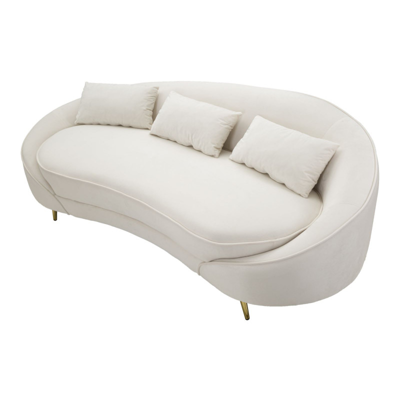 Divano 3 Posti Oslo Con Cuscini Crema cm 185x84x68