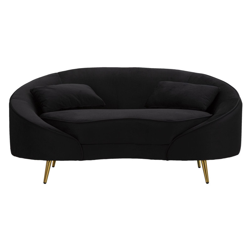 Divanetto 2 Posti Oslo Con Cuscini Nero cm 148x84x68