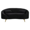 Divanetto 2 Posti Oslo Con Cuscini Nero cm 148x84x68