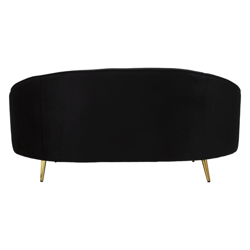Divanetto 2 Posti Oslo Con Cuscini Nero cm 148x84x68