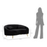 Divanetto 2 Posti Oslo Con Cuscini Nero cm 148x84x68