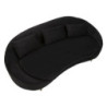 Divano 3 Posti Oslo Con Cuscini Nero cm 185x84x68