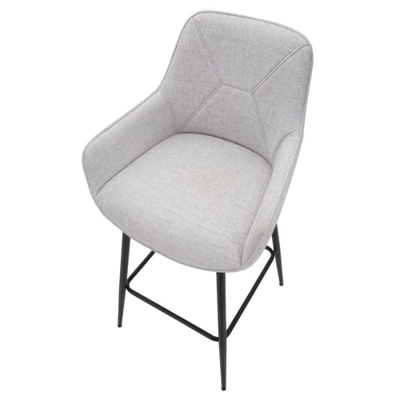 Sgabello Bar Grey Set 2 Pz cm 55x55x109