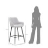 Sgabello Bar Grey Set 2 Pz cm 55x55x109