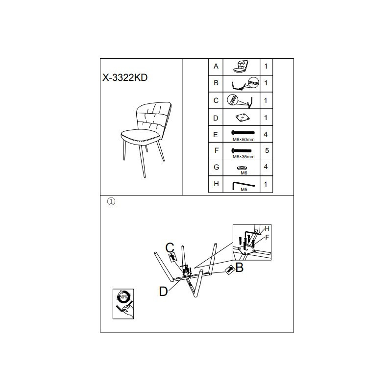 Sedia Losanna Grigia Set 2 Pz cm 58x60,5x85