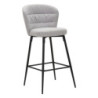 Sgabello Bar Losanna Grigio Set 2 Pz cm 52x59x108