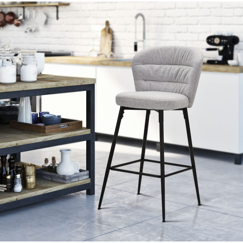 Sgabello Bar Losanna Grigio Set 2 Pz cm 52x59x108