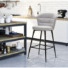 Sgabello Bar Losanna Grigio Set 2 Pz cm 52x59x108