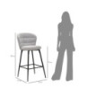 Sgabello Bar Losanna Grigio Set 2 Pz cm 52x59x108