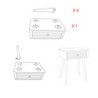 Comodino Matera cm 45x32x62