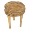 Sgabello Kursi In Teak Riciclato cm ø 35x45 (pezzi Unici - Non Ripiani In Serie)