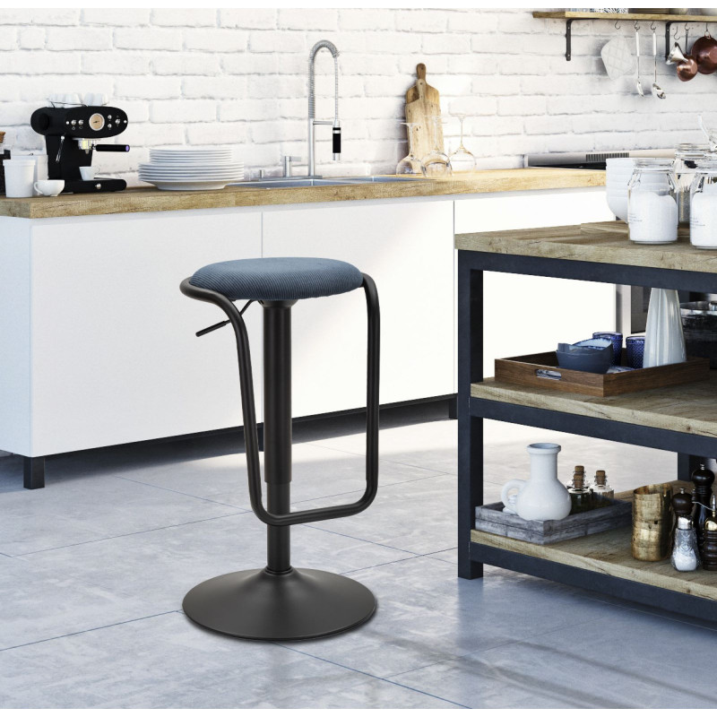 Sgabello Bar Destiny Navy cm ø 41x61-83