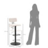 Sgabello Bar Light Bianco cm 41x47,5x85-106,5(seduta cm 61-83) Set 2pcs
