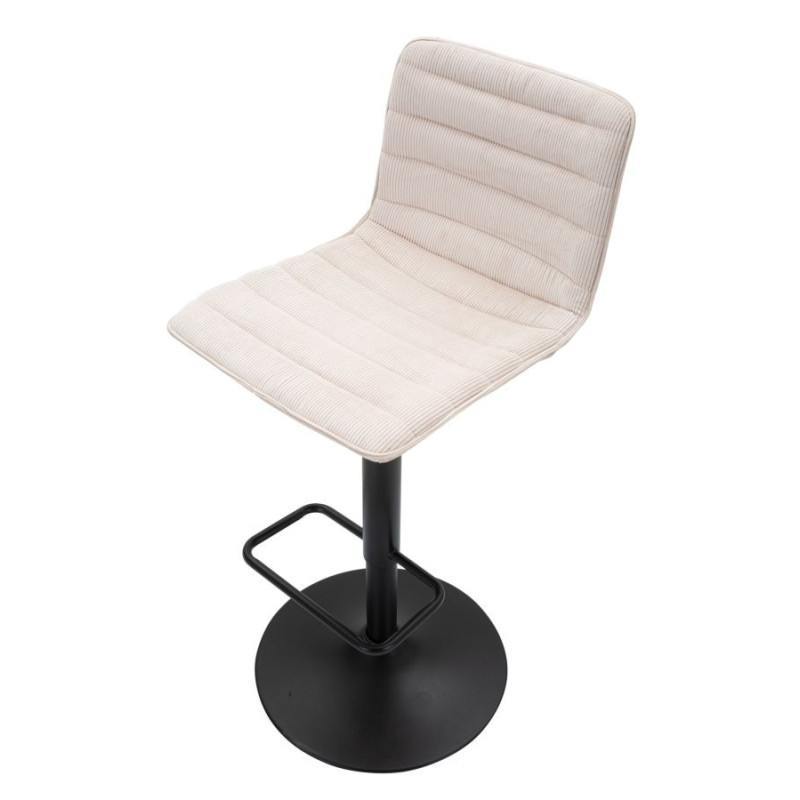 Sgabello Bar High Bianco cm 43x49,5x85,5-107(seduta cm 61-82,5) Set 2pcs