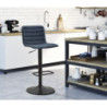 Sgabello Bar High Navy cm 43x49,5x85,5-107(seduta cm 61-82,5) Set 2pcs