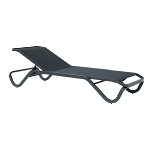 Lettino Vieste Alluminio Antracite E Text Grigio Impilabile Moia