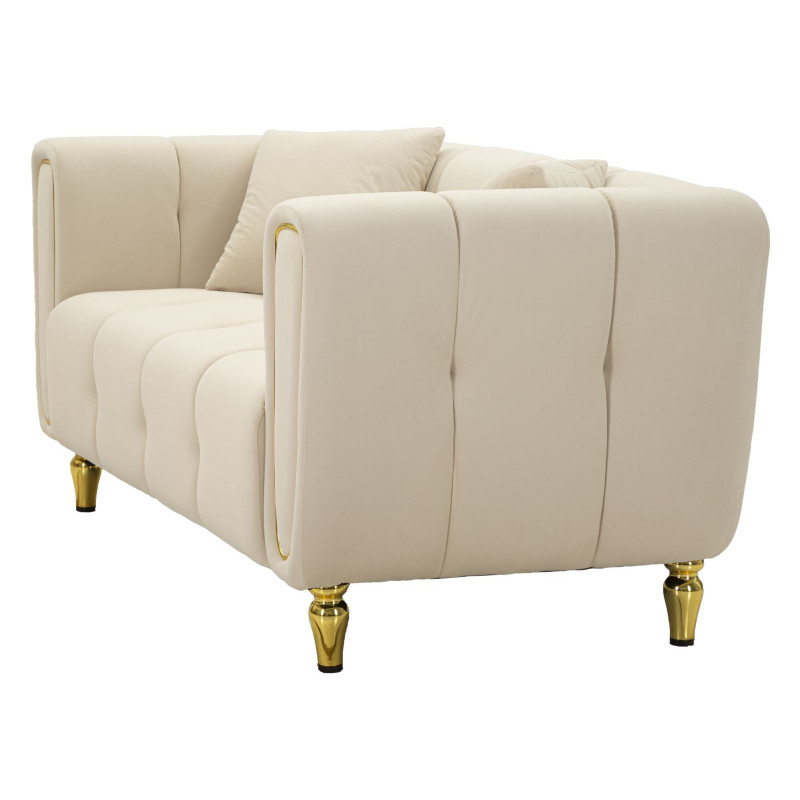 Divano Alma Crema Con Cuscini cm 155x81x71
