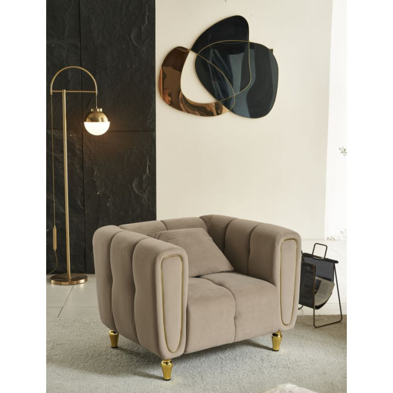 Poltrona Alma Grigio Con Cuscino cm 97x81x71