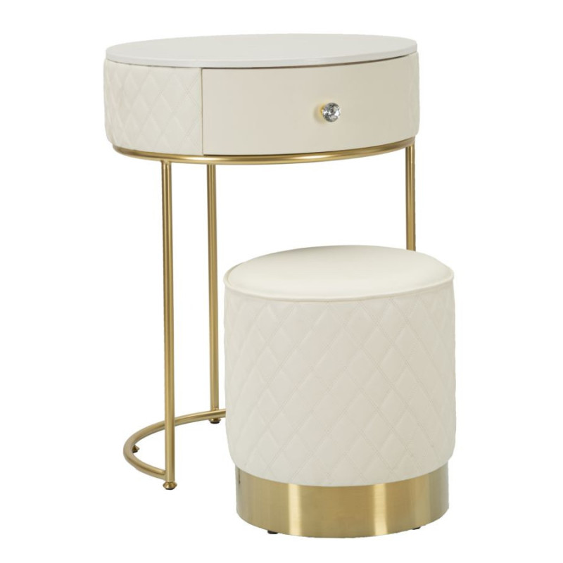 Comodino/toletta Con Puff Sharon cm ø 52x70 - ø 36x39