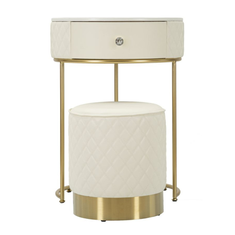 Comodino/toletta Con Puff Sharon cm ø 52x70 - ø 36x39