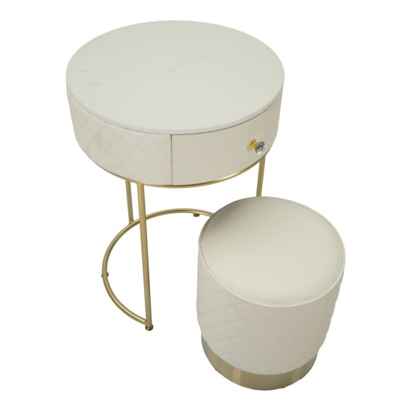 Comodino/toletta Con Puff Sharon cm ø 52x70 - ø 36x39