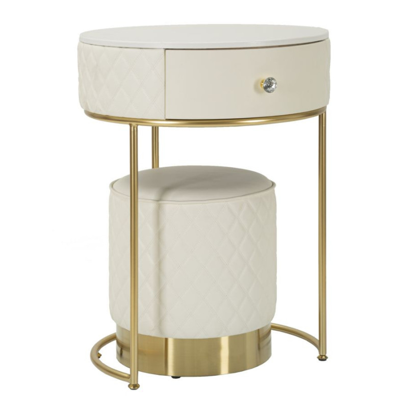 Comodino/toletta Con Puff Sharon cm ø 52x70 - ø 36x39