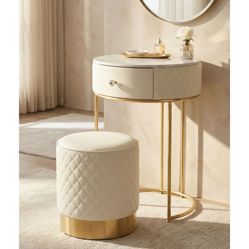 Comodino/toletta Con Puff Sharon cm ø 52x70 - ø 36x39