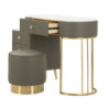 Toeletta Sharon Grigia Con Puff cm 120x40x75 (misura Puff ø36x39)