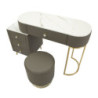 Toeletta Sharon Grigia Con Puff cm 120x40x75 (misura Puff ø36x39)