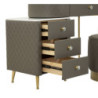 Toeletta Sharon Grigia Con Puff cm 120x40x75 (misura Puff ø36x39)