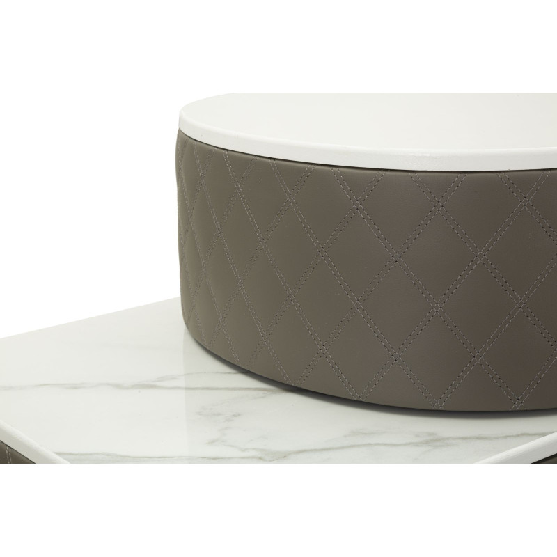 Toeletta Sharon Grigia Con Puff cm 120x40x75 (misura Puff ø36x39)