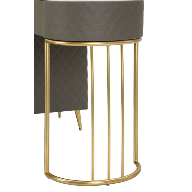 Toeletta Sharon Grigia Con Puff cm 120x40x75 (misura Puff ø36x39)