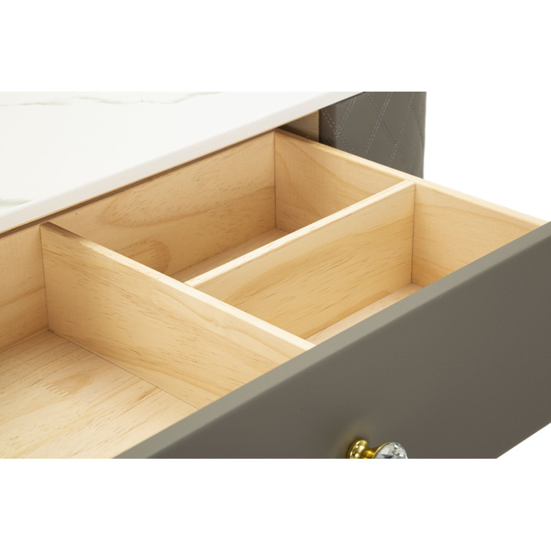 Toeletta Sharon Grigia Con Puff cm 120x40x75 (misura Puff ø36x39)