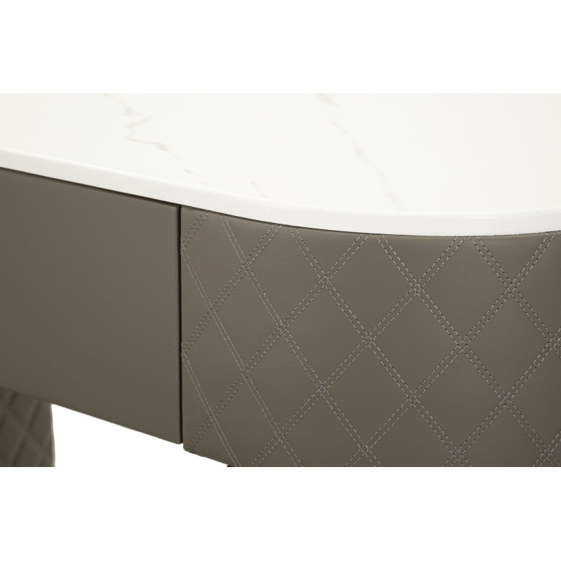 Toeletta Sharon Grigia Con Puff cm 120x40x75 (misura Puff ø36x39)