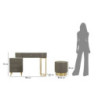 Toeletta Sharon Grigia Con Puff cm 120x40x75 (misura Puff ø36x39)