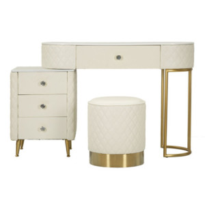 Zoom Toeletta Sharon Panna Con Puff cm 120x40x75 (misura Puff ø36x39)
