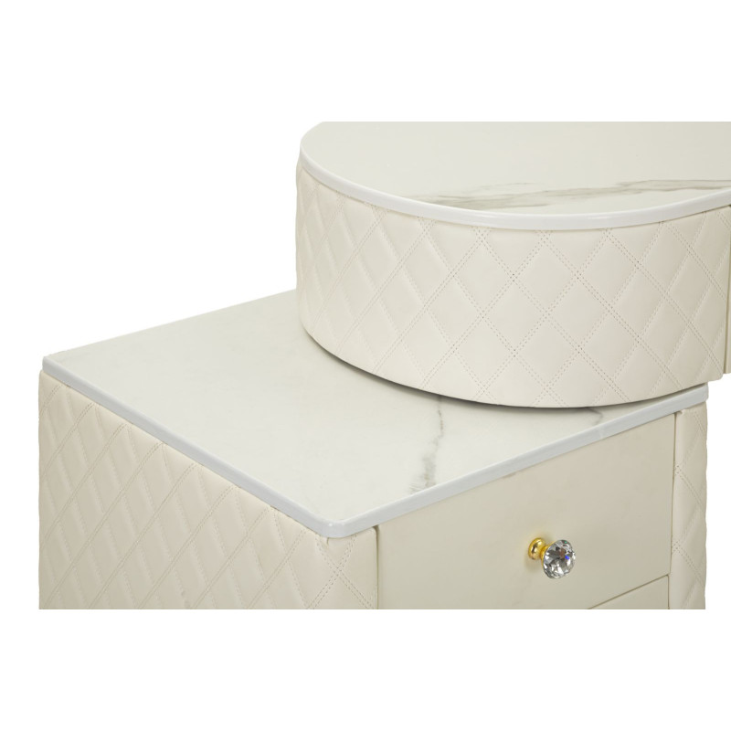 Toeletta Sharon Panna Con Puff cm 120x40x75 (misura Puff ø36x39)