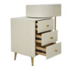 Toeletta Sharon Panna Con Puff cm 120x40x75 (misura Puff ø36x39)